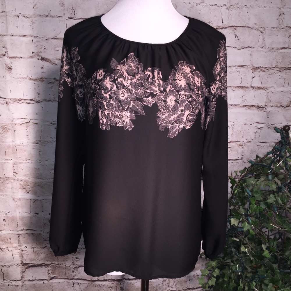 Ann Taylor Loft Sheer Dress Blouse
